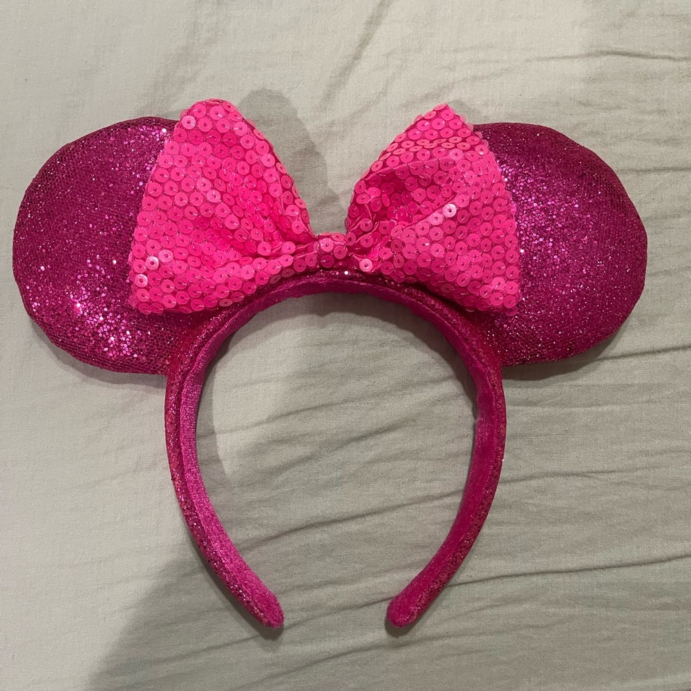 Disney Pink Sequin Minnie Mouse Ears Headband